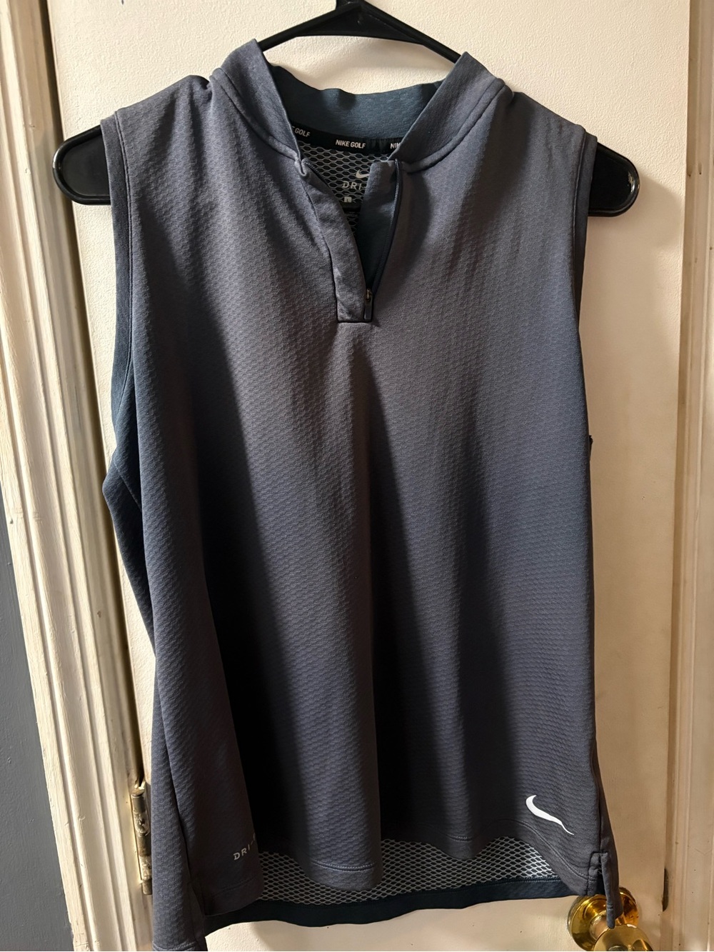 Nike Women’s Sleeveless Hooded Golf Tank - Charcoal Gray